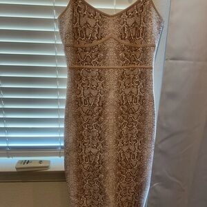 BCBGMaxAzria Pink Spaghetti Strap Bodycon Midi Dress